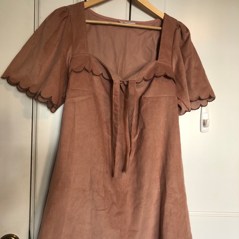 Smith & Quinn Phoebe Corduroy Dress in Pink - sz L EUC